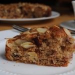 Speltcake with cranberries slice of speltcake