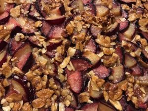 plum tart with almonds