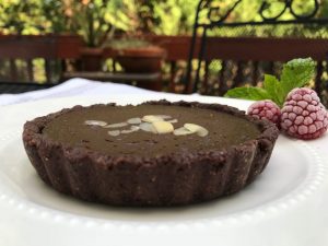 chocolate tart on plate
