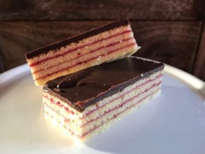 two lingonberry cake slices