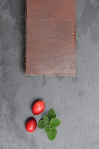 lingonberry layered cookie on the cutting board