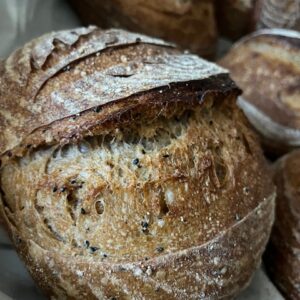 multigrain sourdough with black caraway seeds