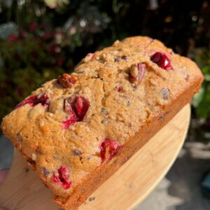 spelt pound cake with cranberries
