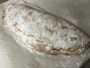 large stollen with marzipan