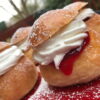 vastlakuklid cardamom buns topped with whipped cream & farmers cheese